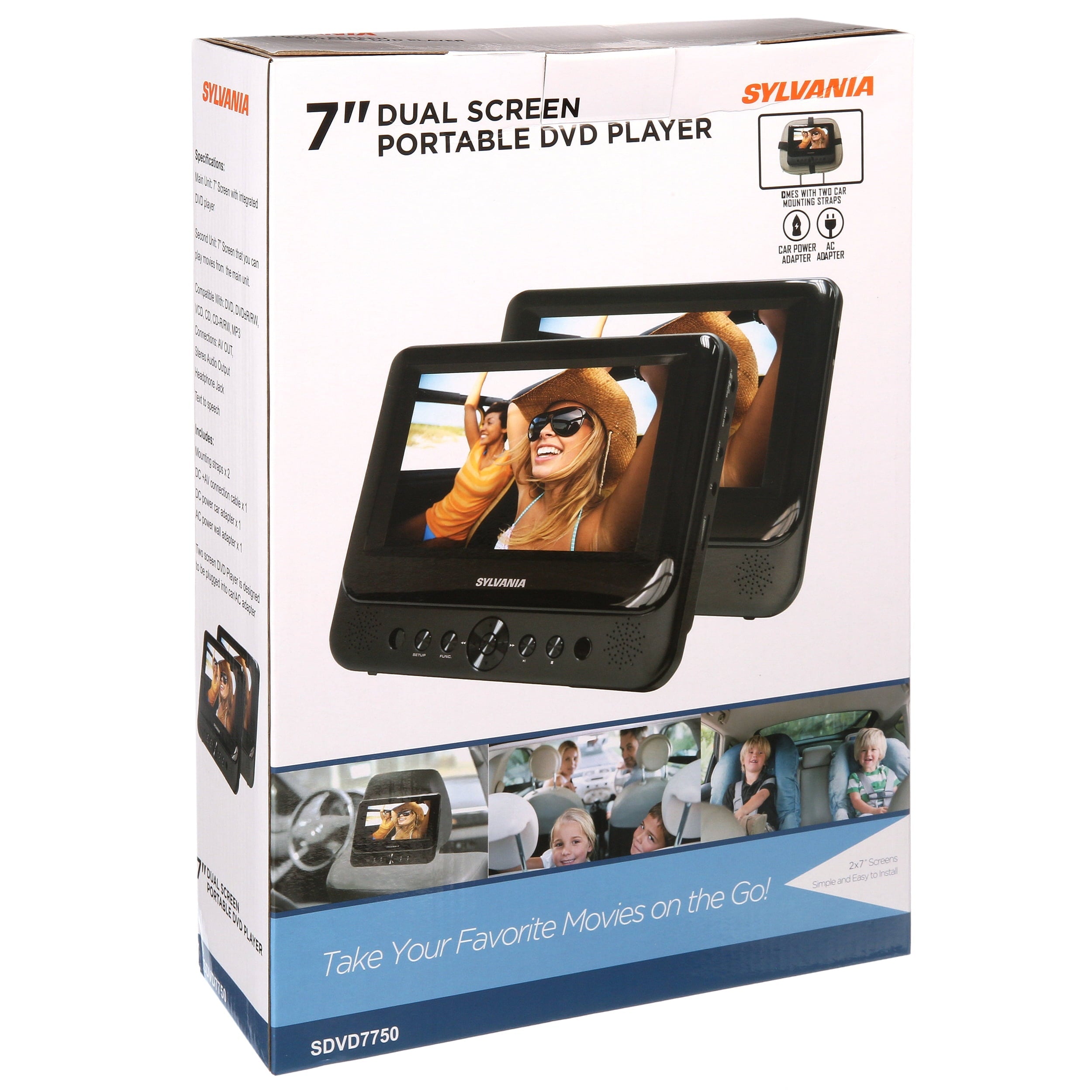 Sylvania 7" Dual Screen Portable DVD Player