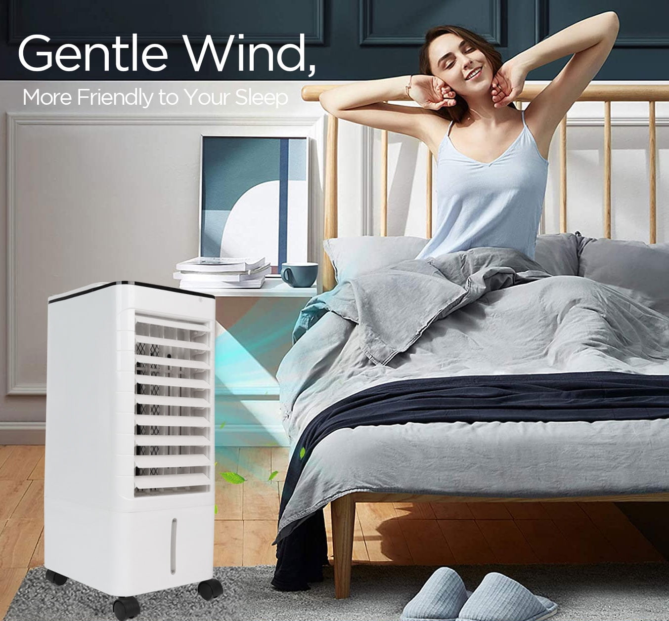 Caynel 3-in-1 Evaporative Portable Air Cooler Fan/ Humidifier with 12H Timer& Remote Control, 110v