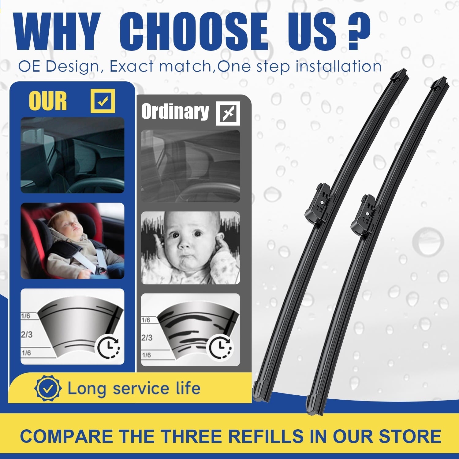 ANRDDO 2 Wipers Factory 24"+19"for VW Jetta 2011-2019 Passat 2012-2018 CC 2013-2017 GTI 2006-2012 Vento 2014-2017 Original Equipment Replacement Front Windshield Wiper Blade