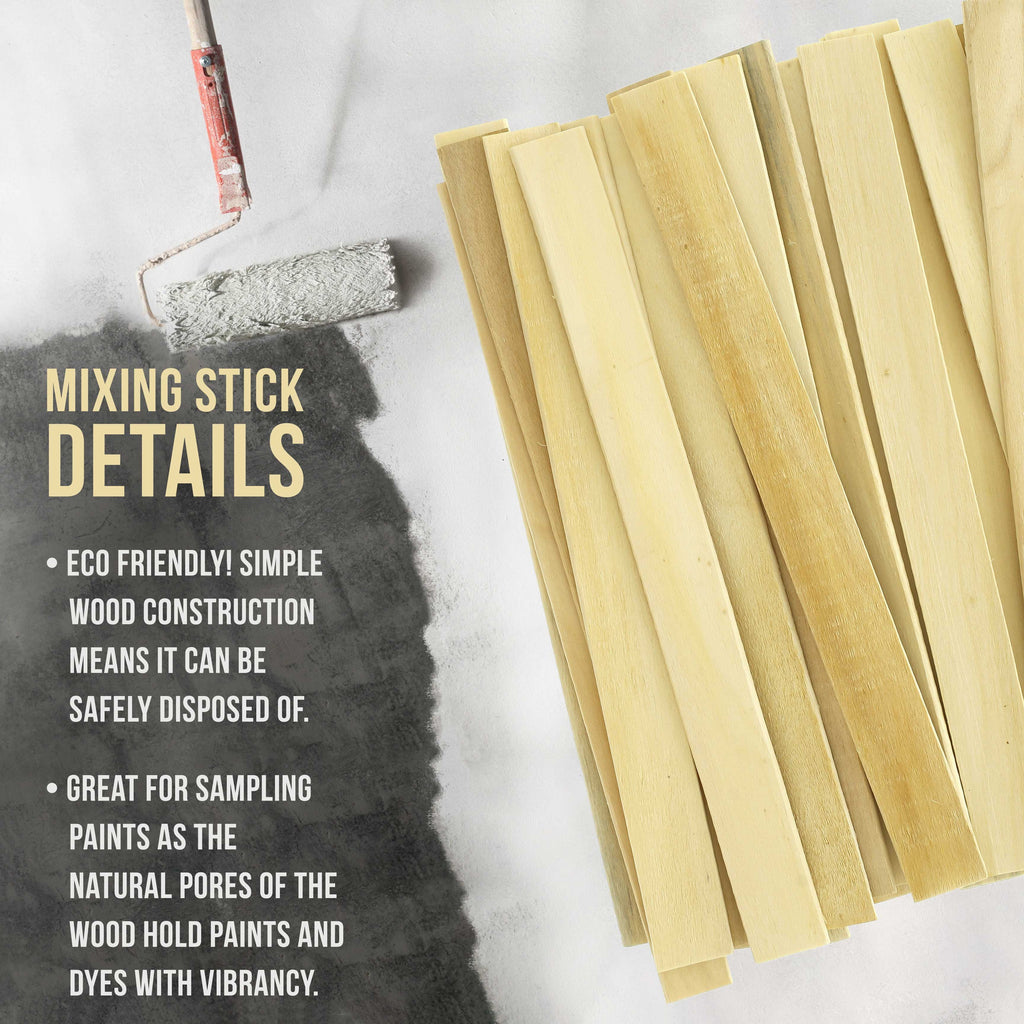 Custom Shop Paint Mix Sticks Pack of 25 Each 12" Birch Paint Mixing Paddles Pack of 25