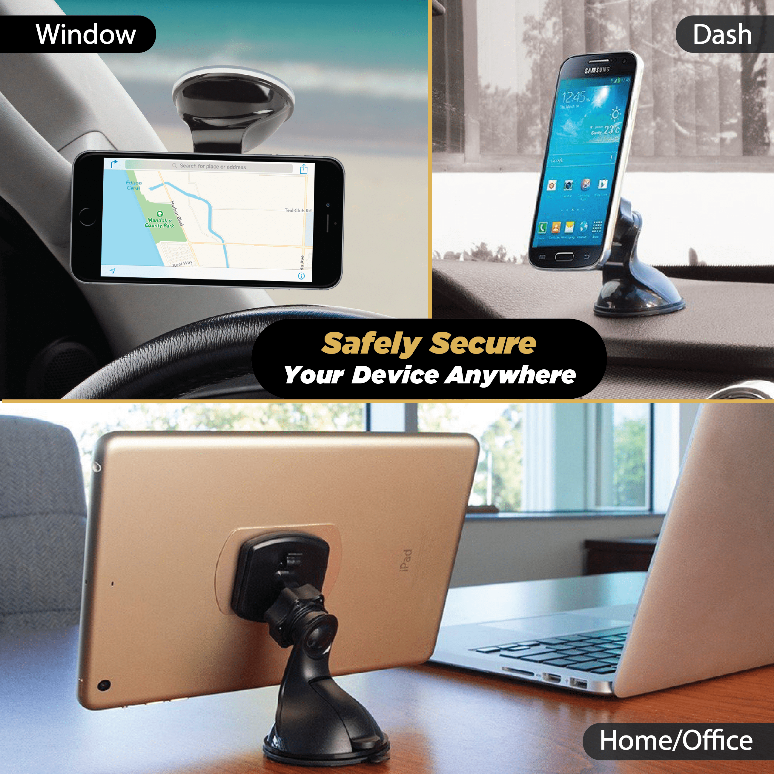 Scosche Magwsm-sp1 Magic Mount Magnetic Dash/Window Suction Mount for Mobile Devices Adjustable 360