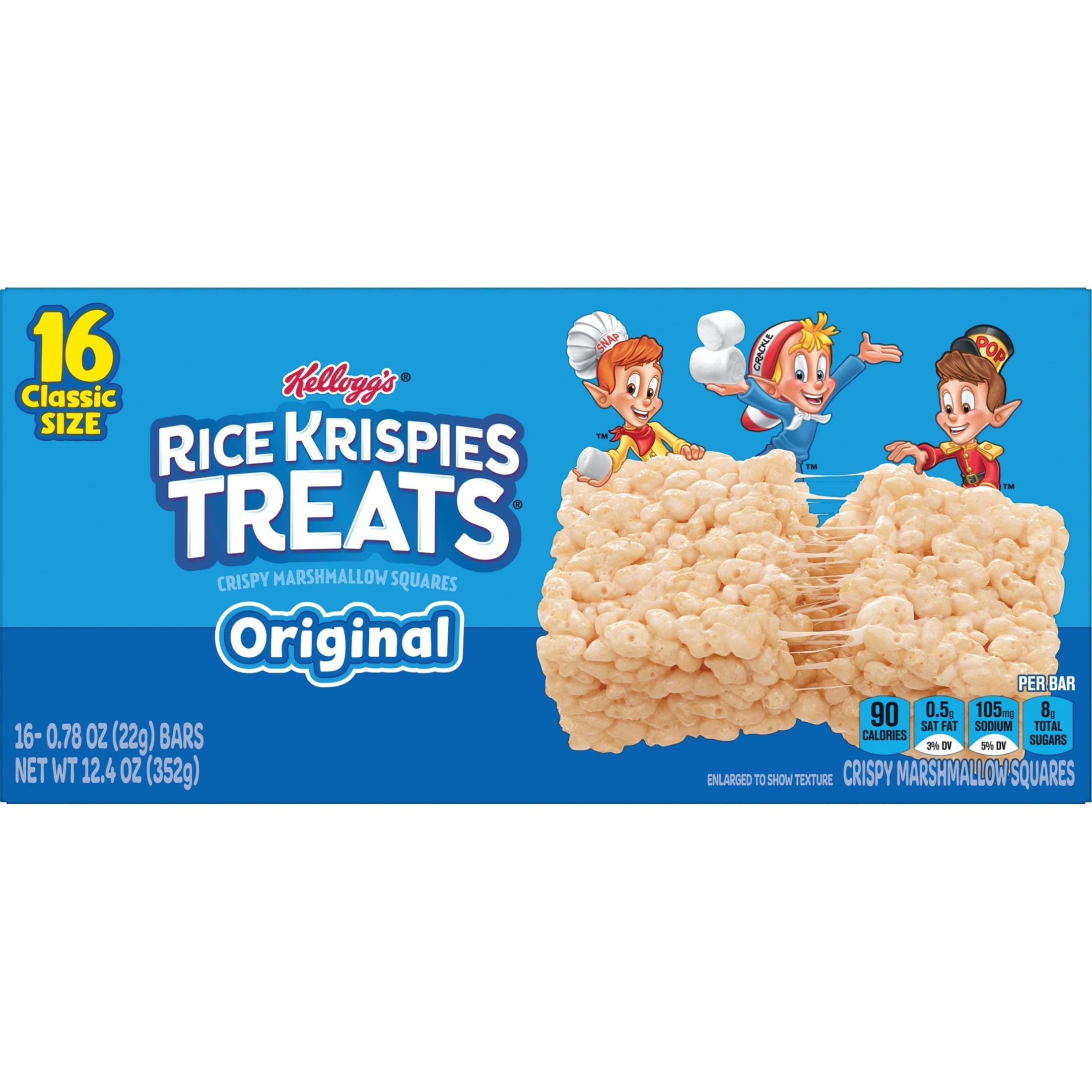 Rice Krispies Treats Original Chewy Crispy Marshmallow Squares, 12.4 oz, 16 Count