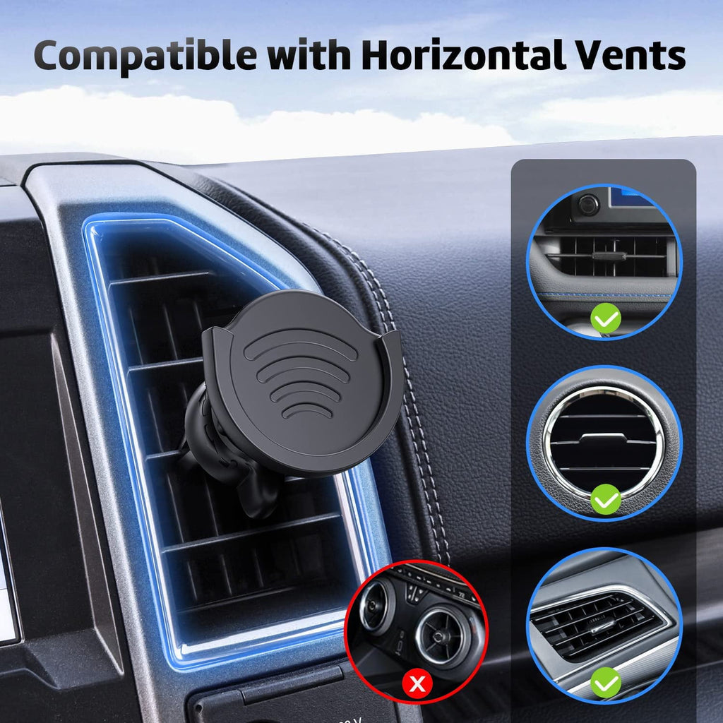 Air Vent Phone Holder for Socket, pop-tech Vent Car Mount Silicone with Adjustable Clip for Collapsible Grip Black