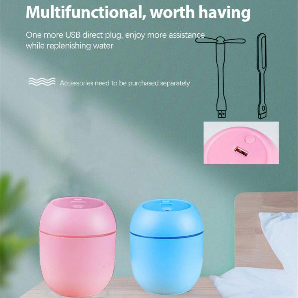 Portable Humidifier, Ultrasonic Warm and Cool Mist Humidifier with Colors Night Light, Small Personal Humidifier for Bedroom Home Desk Office Car Travel, Auto Shut-Off, Super Quiet