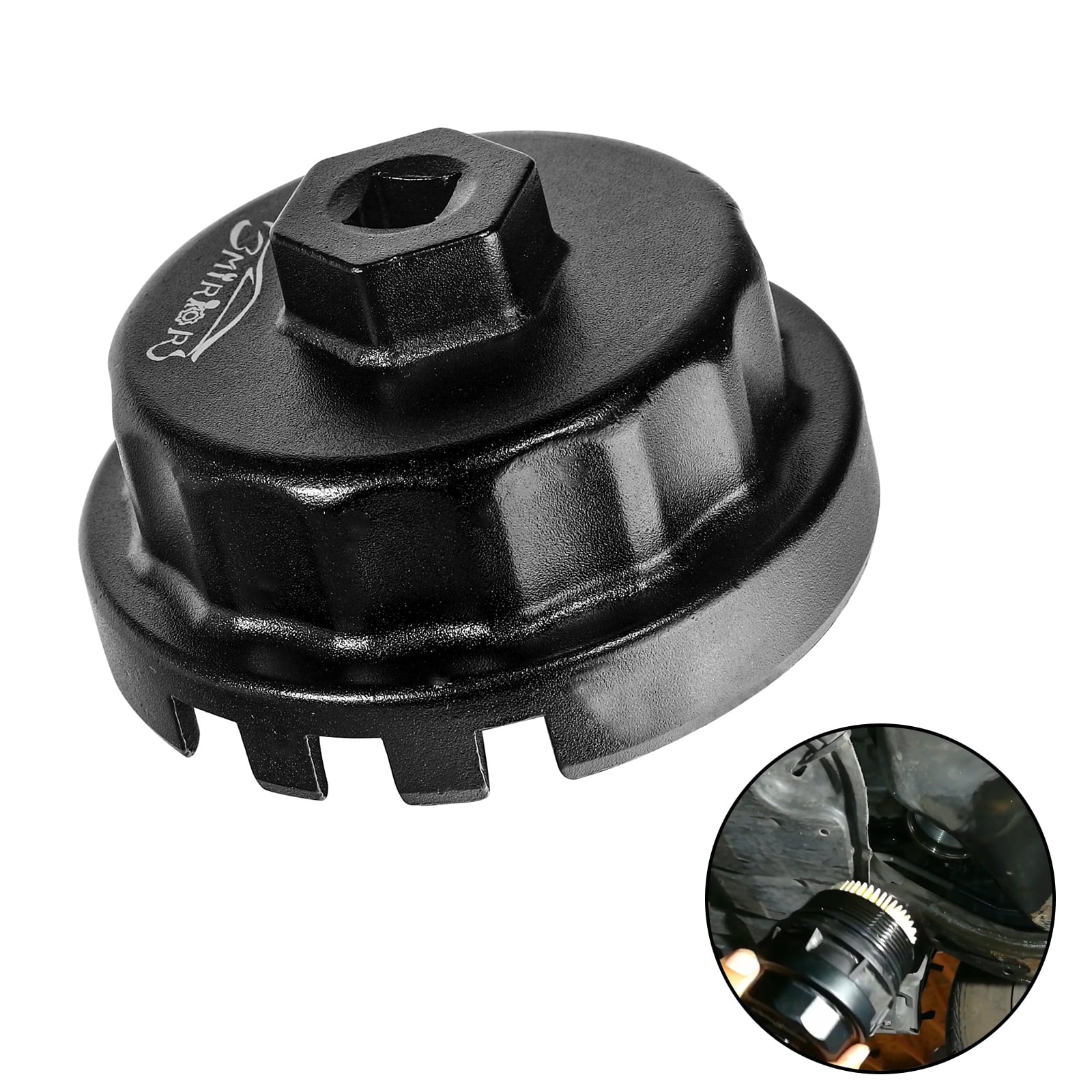 3mirrors Oil Filter Wrench Oil Filter Removal Tool Compatible with Toyota Lexus Scion RAV4 Camry Tundra Highlander Sienna Prius 2.5 - 5.7L Engine with 64mm Cartridge Style Oil Filter System