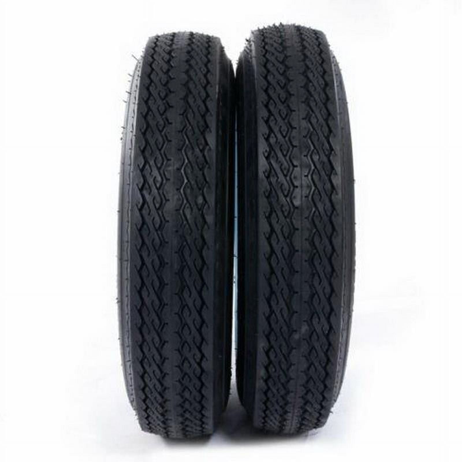 Ktaxon 1 Pair of Trailer Tires & Rims 4.80-12 480-12 4.80 X 12 4 Lug Wheel White Spoke 780LBS