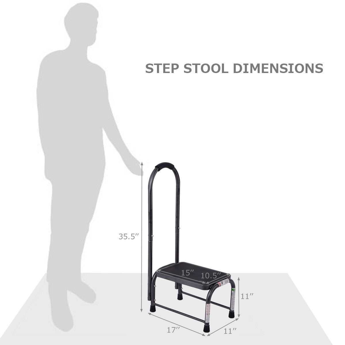 Gymax 330 Lbs Load Capacity Non-Slip Handy Support Step Stool