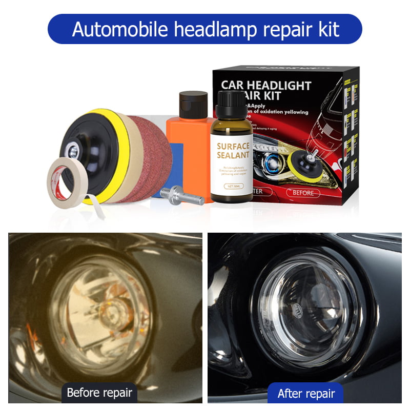 Car Headlamp Repair Tool Set Auto Headlight Restoration System Light Polisher