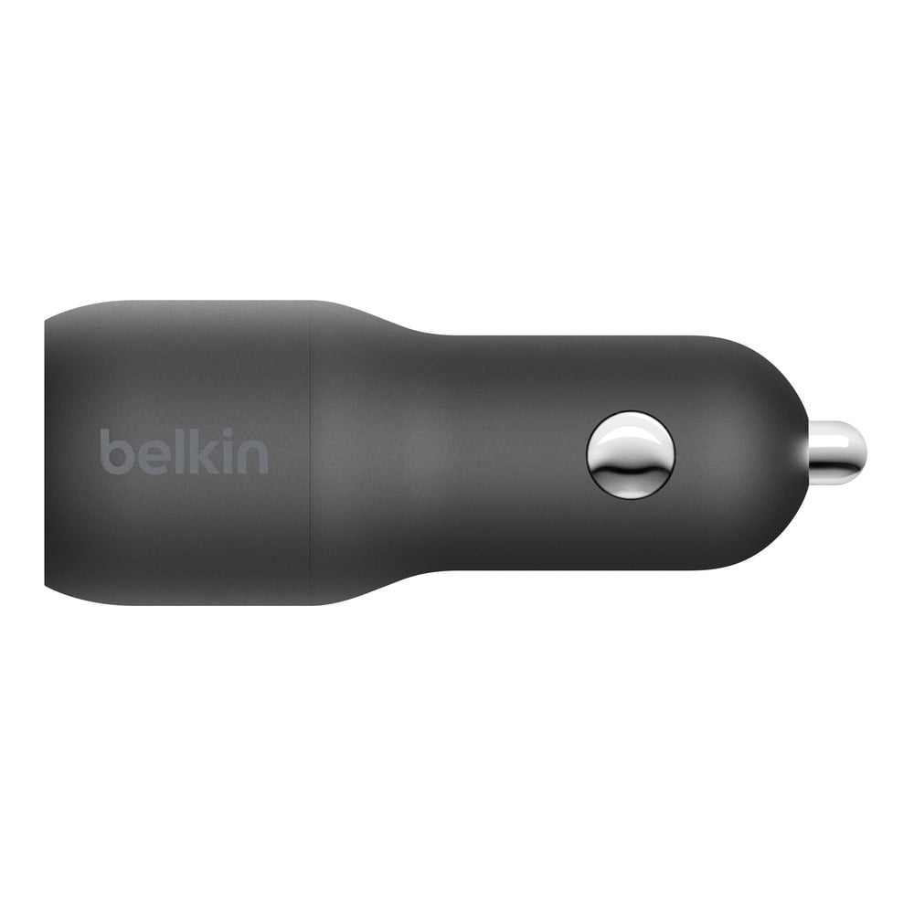 Belkin BOOSTCHARGE 24W Dual-Port USB-A Car Charger + USB C to USB-A Cable, 5ft