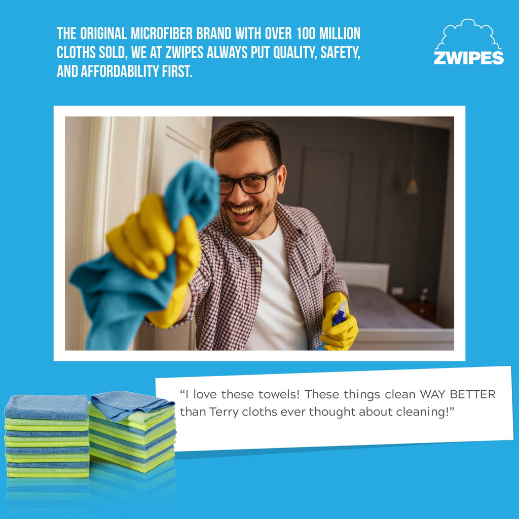 Zwipes Microfiber Cleaning Cloths, Multicolor, 12 Pack