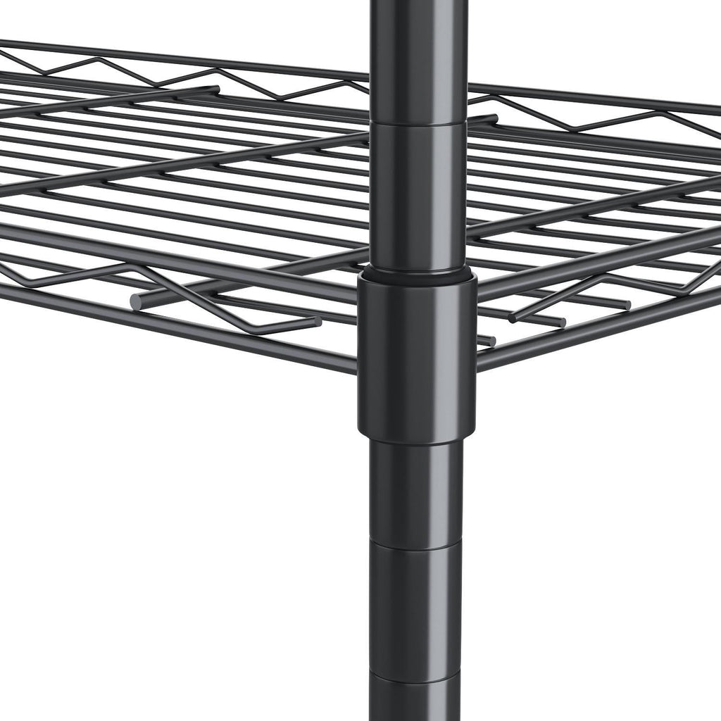 6-Tier Wire Shelving Unit Storage Rack Metal Shelf Organizer with 6 Hooks for Kitchen Bathroom Garage Balcony 21.26" x 11.42" x 62.99"