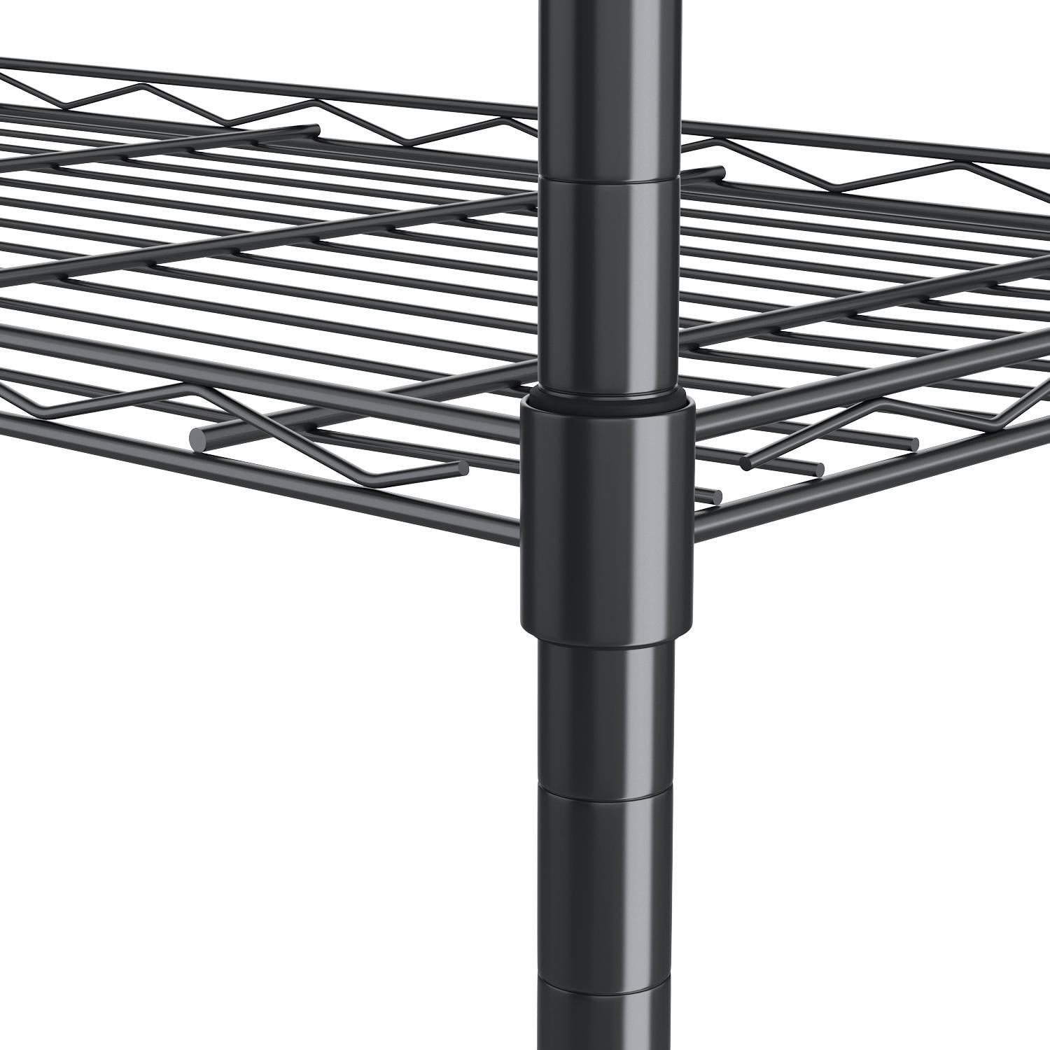 6-Tier Wire Shelving Unit Storage Rack Metal Shelf Organizer with 6 Hooks for Kitchen Bathroom Garage Balcony 21.26" x 11.42" x 62.99"