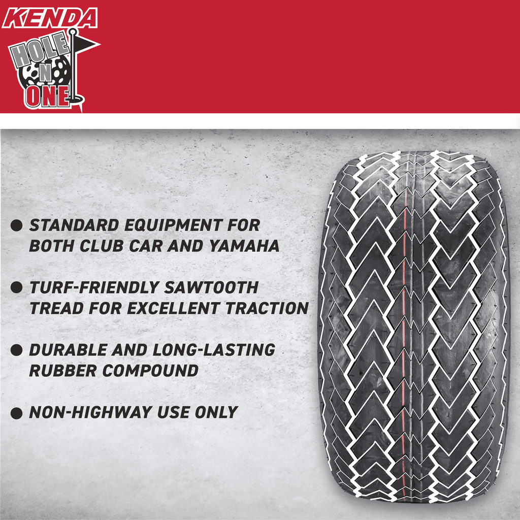 Kenda 235S2066 20x9-12 Hole-N-1 6 Ply Tubeless Golf Cart Turf Tires 4 Pack