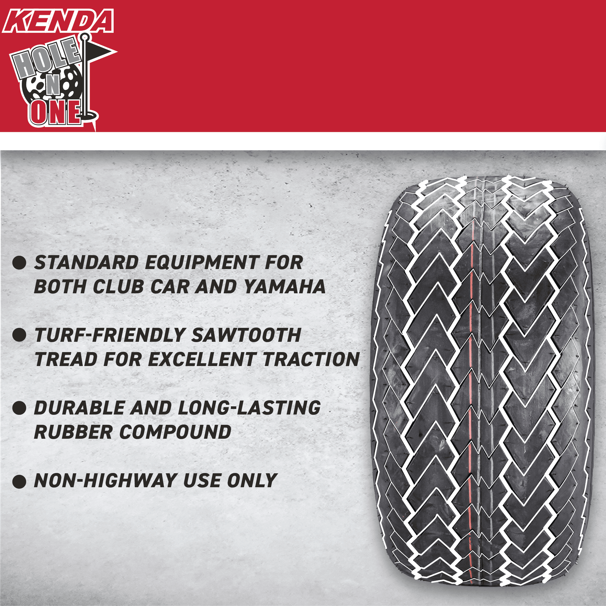 Kenda 235S2066 20x9-12 Hole-N-1 6 Ply Tubeless Golf Cart Turf Tires 2 Pack
