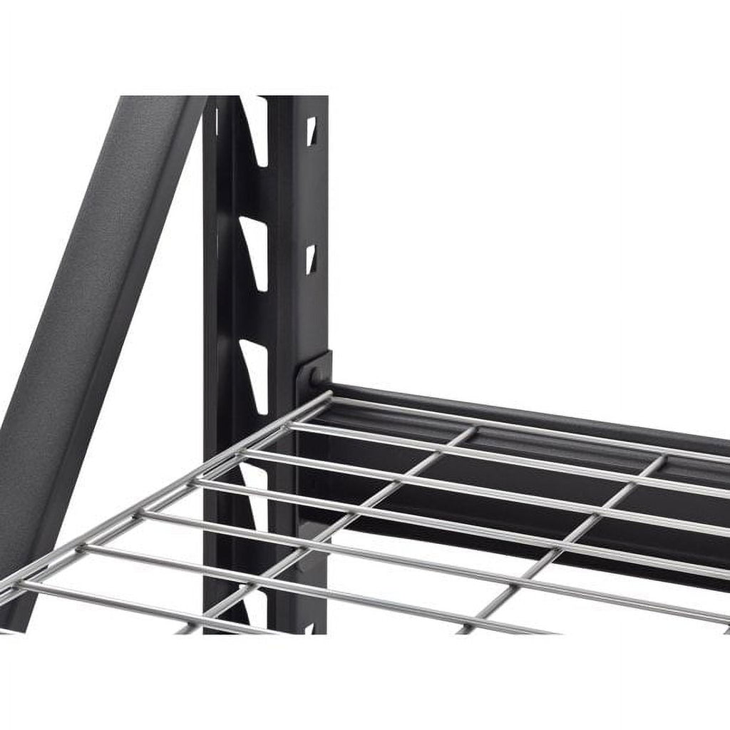 Muscle Rack 77"W x 24"D x 72"H 4-Tier Welded Steel Storage Rack, Black