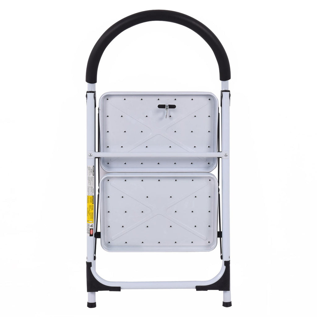 Costway 2 Step Ladder Folding Stool Heavy Duty 330Lbs Capacity Industrial Lightweight