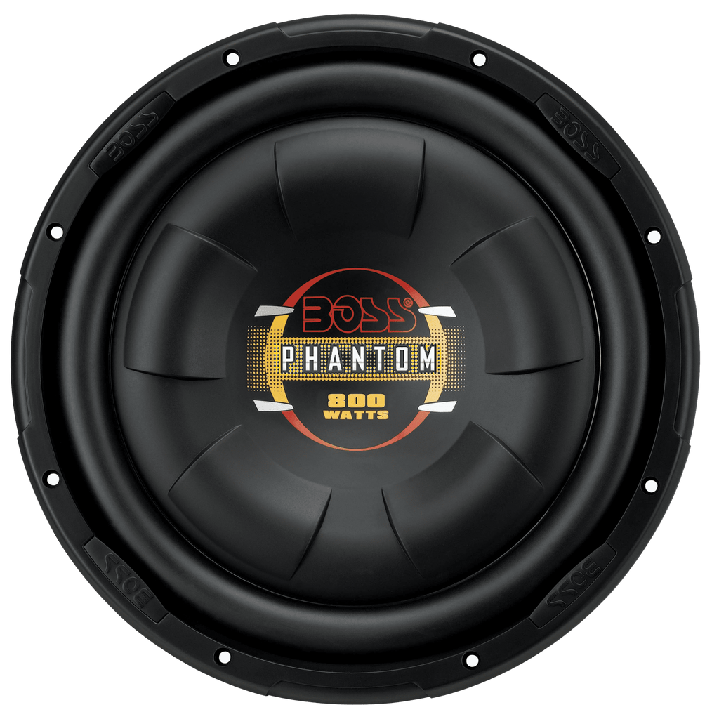 BOSS Audio Systems D10F Phantom Series 10 Inch Car Audio Subwoofer - 800 Watts Max, Single 4 Ohm Voice Coil, Sold Individually, For Truck, Boxes and Enclosures, Use With Amplifier