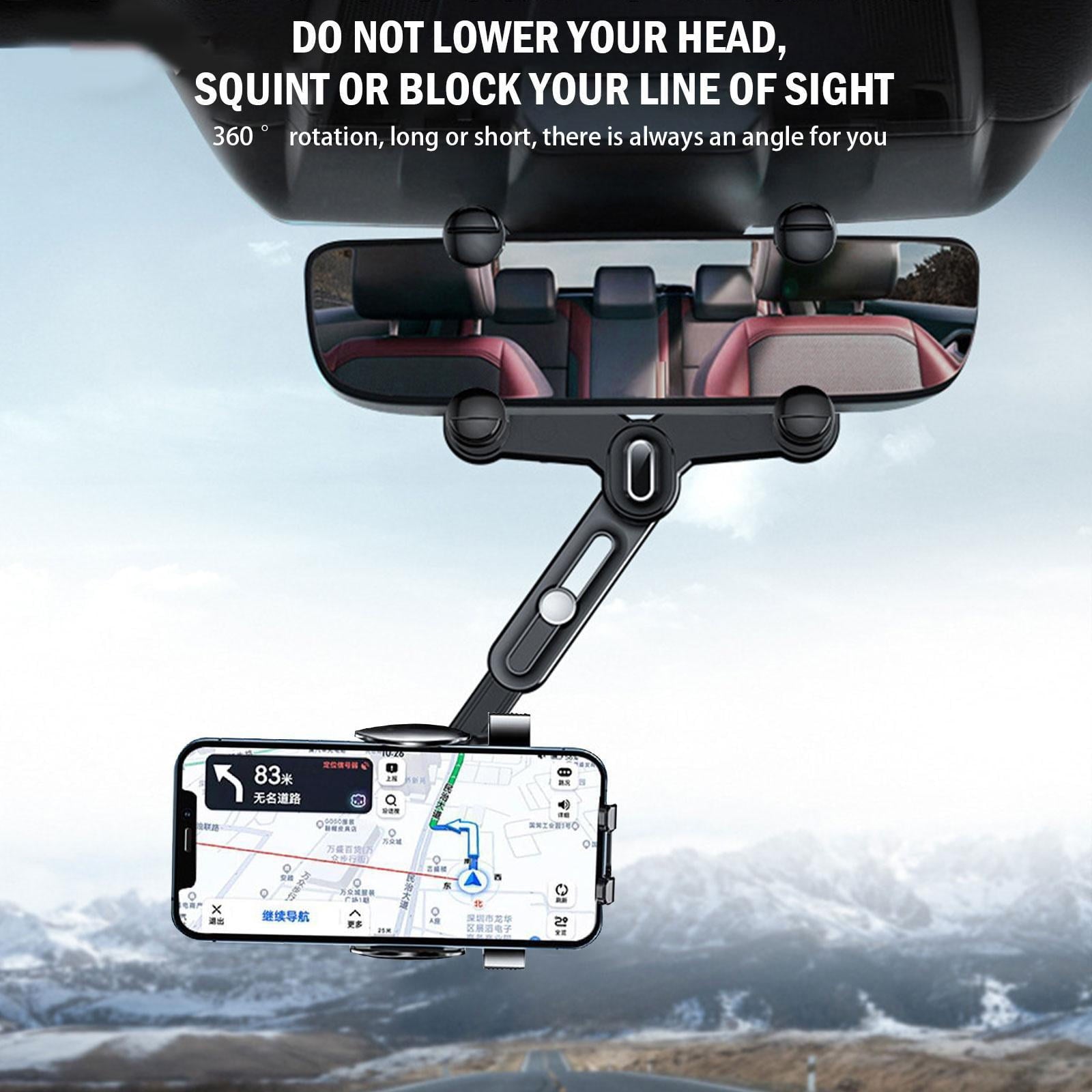 RIWPKFH Car Rearview Mirror Phone Holder Adjustable Phone Holder Mount for Mobile Phone GPS Support Stand Car Gadget Accessories