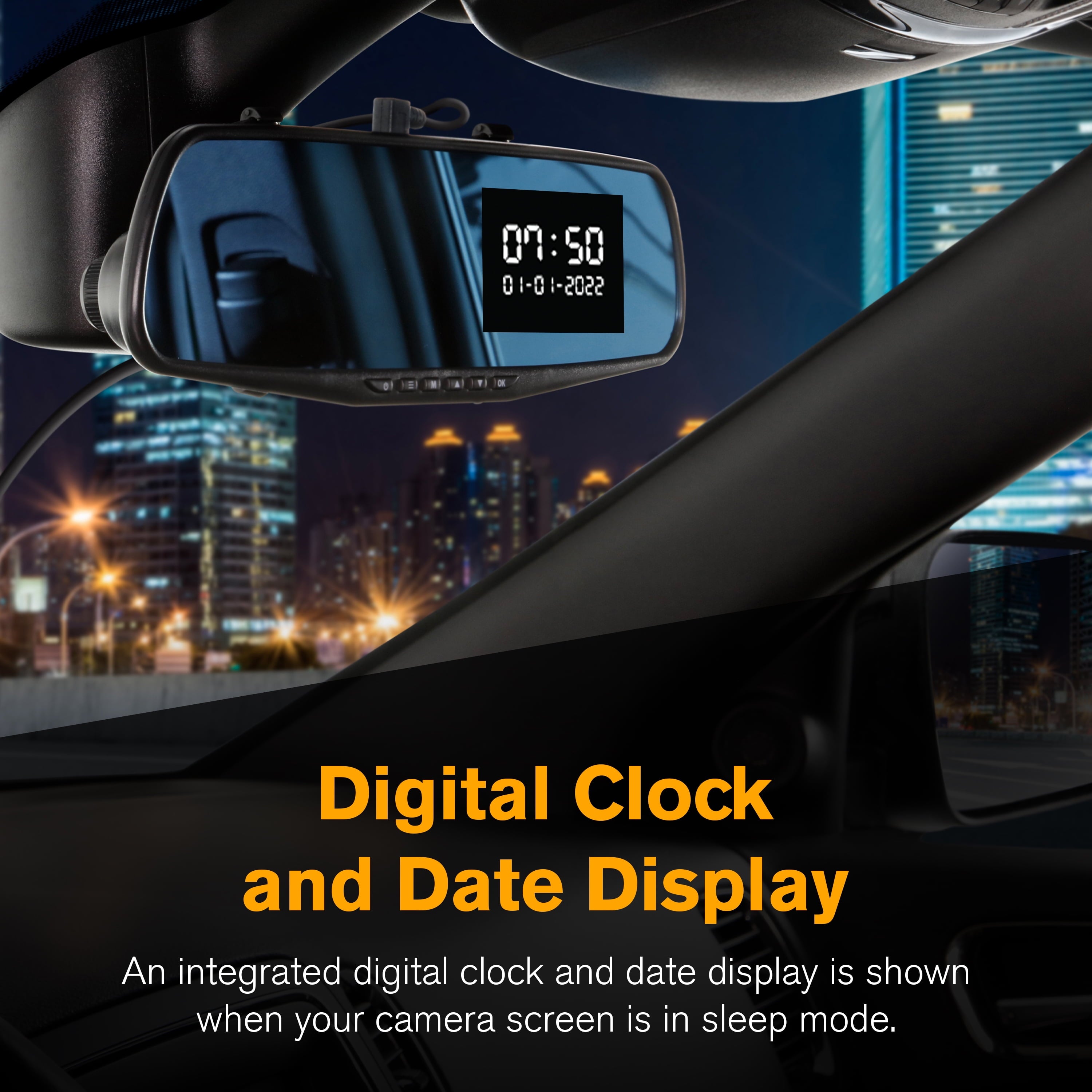 YADA 720P Mirror Roadcam, Add-on Rear View Mirror & HD Dash Cam 2-in-1, 2.4" LCD Monitor
