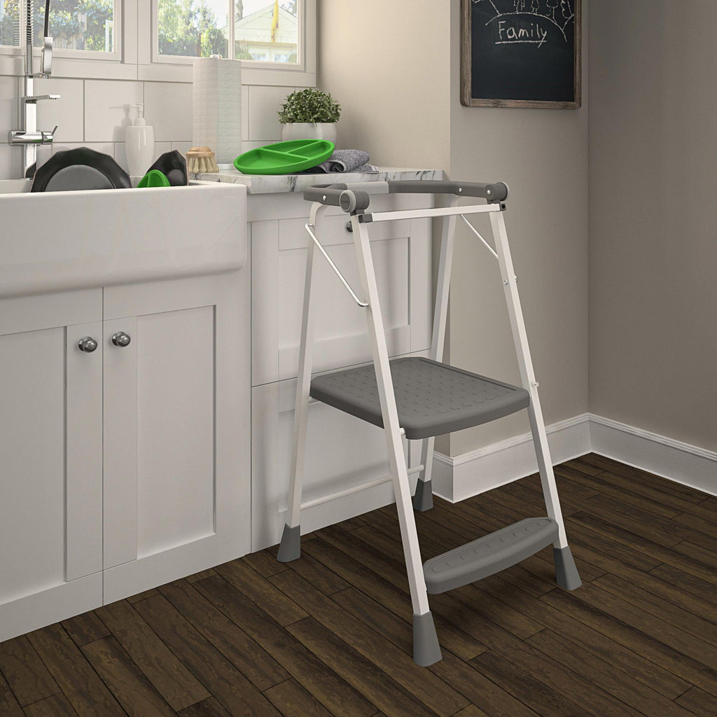 COSCO 2-Step Kitchen Stepperâ¢ Adult Folding Step Stool, Kids Folding Helper (Steel/Resin)