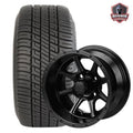 12" Azusa Matte Black Golf Cart Wheels and Tires Combo (205/30-12) Set of 4