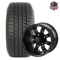 12" Casino Matte Black Golf Cart Wheels and Tires Combo (205/30-12) Set of 4