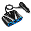 120W 3-Socket 3 USB Charging Port Cigarette Lighter Splitter, EEEkit Car Charger Power Adapter with Blue LED Light, DC 12V/24V Multi-Power Outlet Fit for GPS, Dash Cam, Smart Phones, iPad