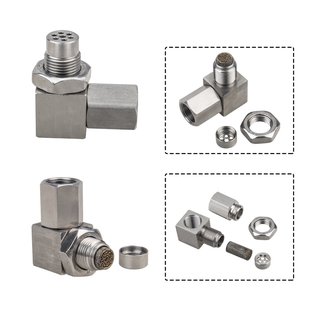3mirrors 90-Degree 02 Sensor Check Engine Light Eliminator Adapter M18x1.5 Mounting Fittings Accessories - Stainless Steel, 10-Pack