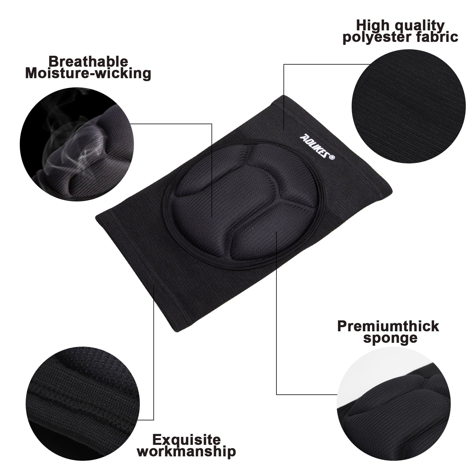 Adult Sponge Knee Pads Protector Gear Volleyball Mountain Bike Skate Football Wrestling Hiking Shockproof Pad Support Brace Guard Elbo