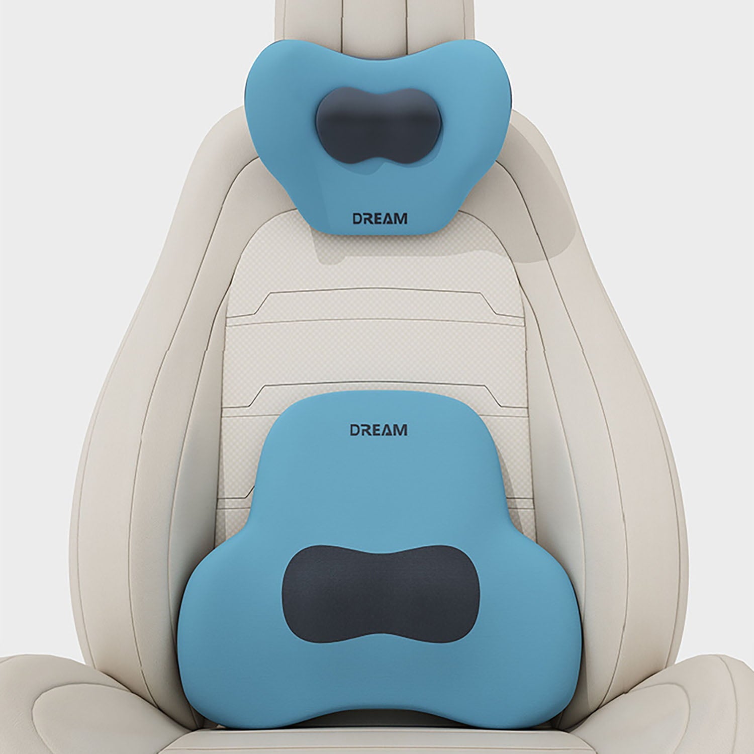 DREAM Neck Headrest Pillow Memory Foam Adjustable Height Car Seat Cushions for Driving/Office Chair, Black
