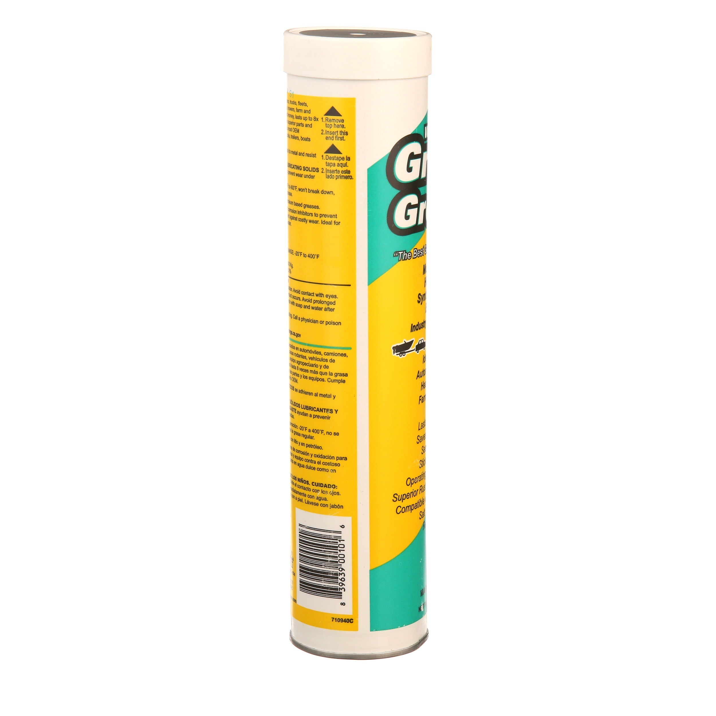 Green Grease Synthetic Waterproof High Temperature #2 Grease - A professional grade high performance synthetic polymer grease from Green Grease, 14 oz cartridge, sold by cartridge