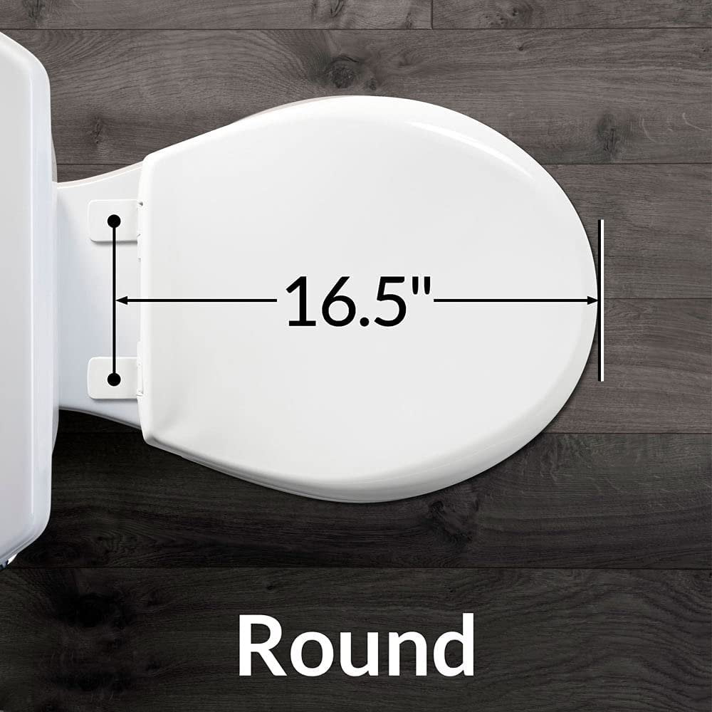 Mayfair 15EC 034 Removable Soft Toilet Seat that will Never Loosen, ROUND - Premium Hinge, Sky Blue
