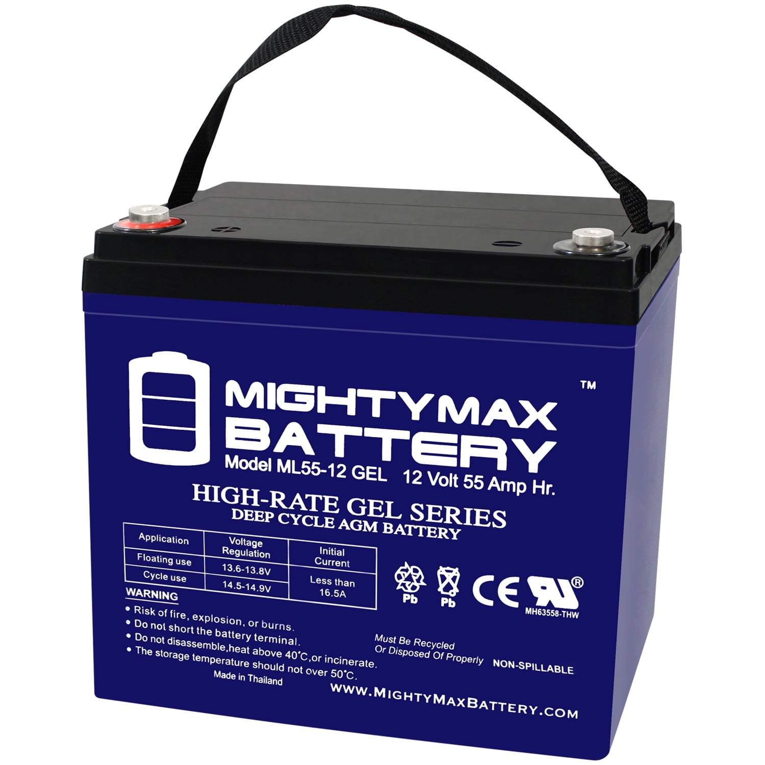 12V 55AH GEL Replacement Battery for 22NF VMAX MB96