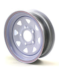 12X4 5-Lug on 4.5" White Spoke Trailer Wheel