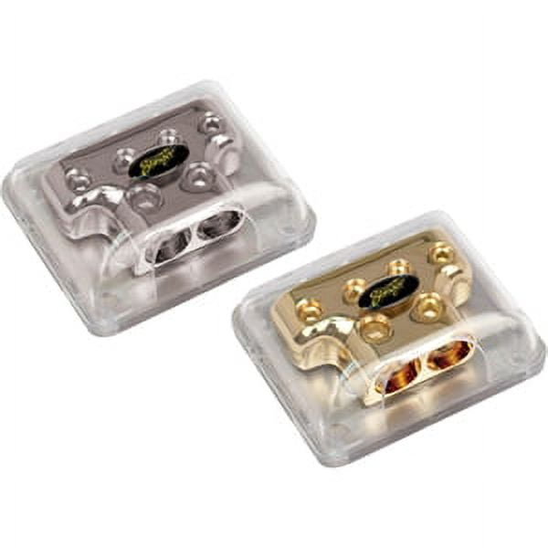 Stinger SPD513 Chrome Distribution Block (2) 4 Gauge Inputs (4) 8 Gauge Outputs