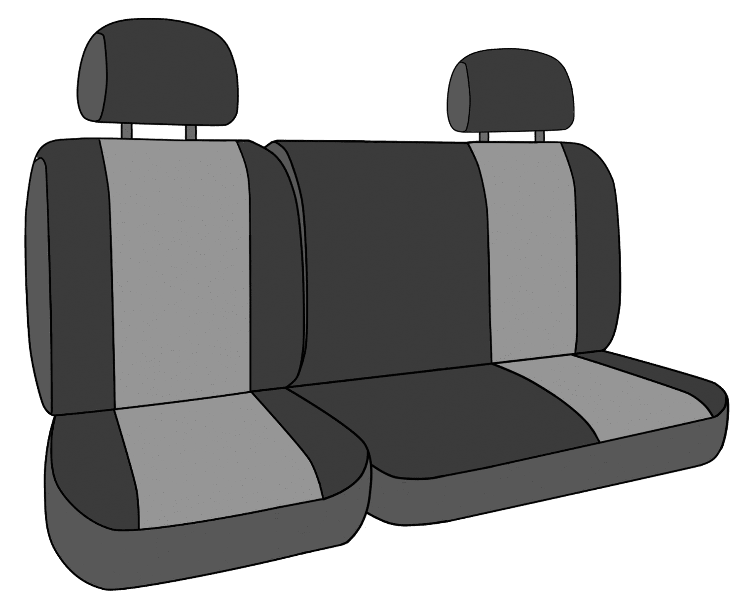 CalTrend Rear 60/40 Split Bench DuraPlus Seat Covers for 2012-2015 Honda Pilot - HD177-01DA Black Insert and Trim