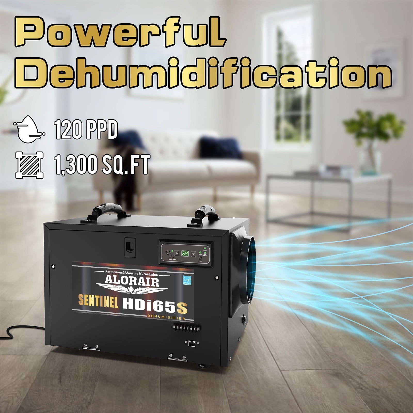 ALORAIR 120 Pints Crawl Space Dehumidifiers for Basement, Commercial Dehumidifier with Internal Automatic Drain Pump