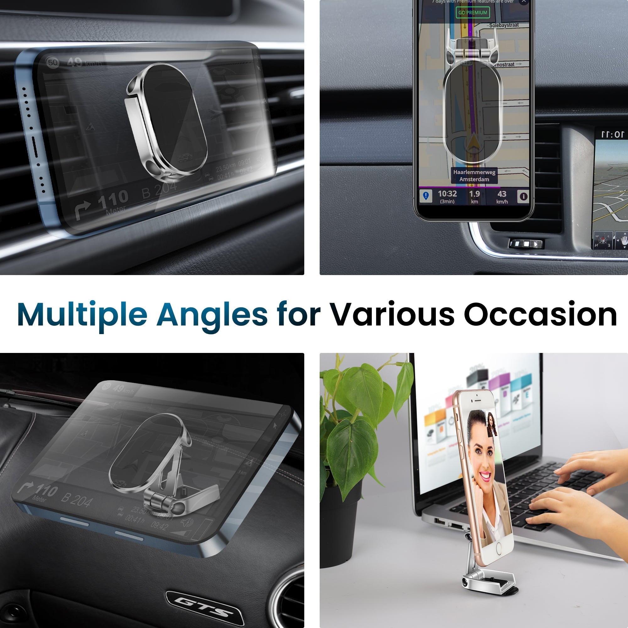Double Din Car Stereo with Apple Carplay and Android Auto, Car Audio Receiver with Voice Control, 7 Inch Touchscreen Car Radio, Bluetooth, FM, AV in/USB Port, Mirror Link, Backup Camera