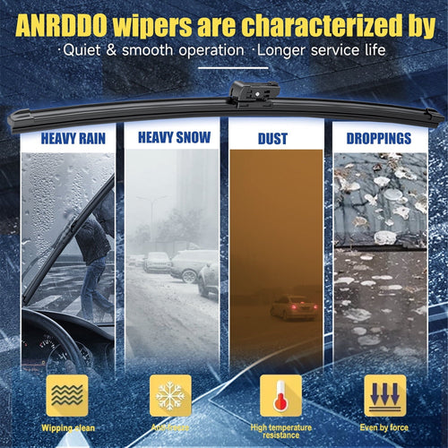 ANRDDO 2 Wipers Factory 22"+22"for 2017-2022 Mazda CX-5 CX-9 2018-2022 Mazda 6 Original Equipment Replacement Front and Rear Windshield Wiper Blade