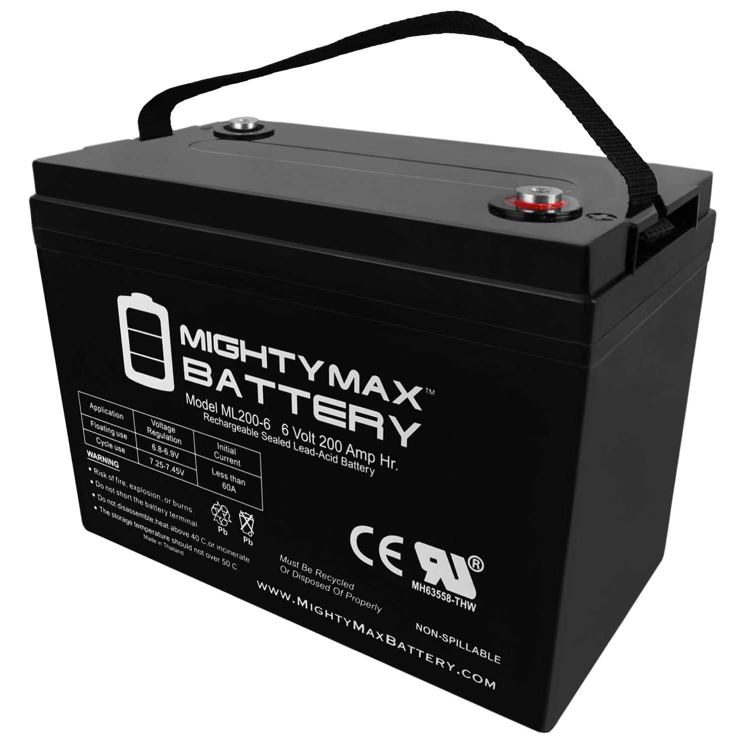 6V 200AH SLA Battery Replacement for Golf Cart RV Boat Camper Solar