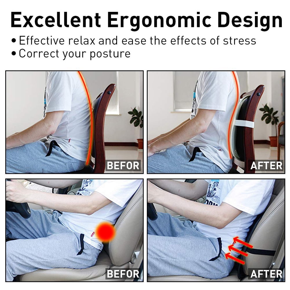 Taluosi Ice Silk Mesh Car Seat Back Cushion Lumbar Waist Support Relief Office Home Pad