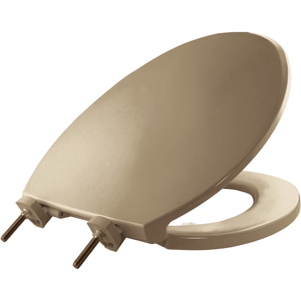 Bemis Elongated Hospitality Plastic Toilet Seat in White with STA-TITE Commercial Fastening System