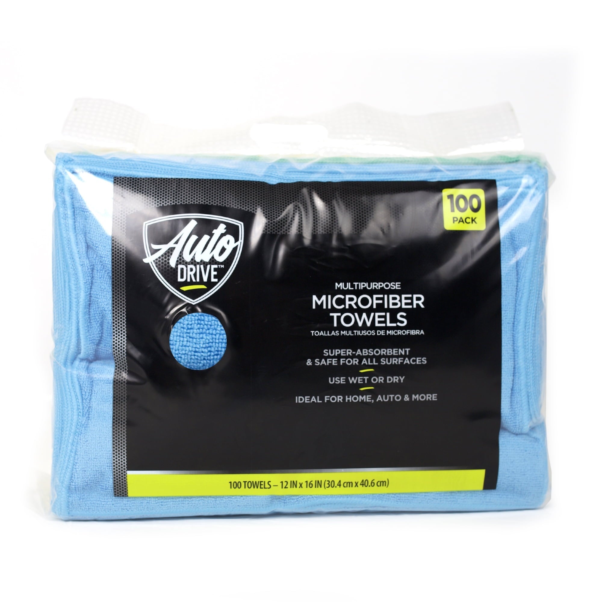 Auto Drive Multi-Purpose Microfiber Heavy Duty Cleaning Towels 100 Pack