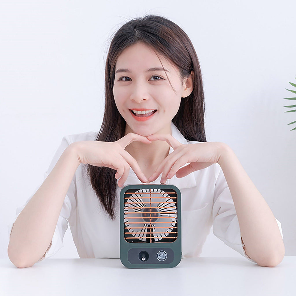XMMSWDLA Portable Air Conditioner-300ml 1200Ah Rechargeable Personal Air Cooler with 3 Speeds , Quiet Mini Air Conditioner Fan, Desk Cooling Fan for Home, Bedroom, Travel, and Office