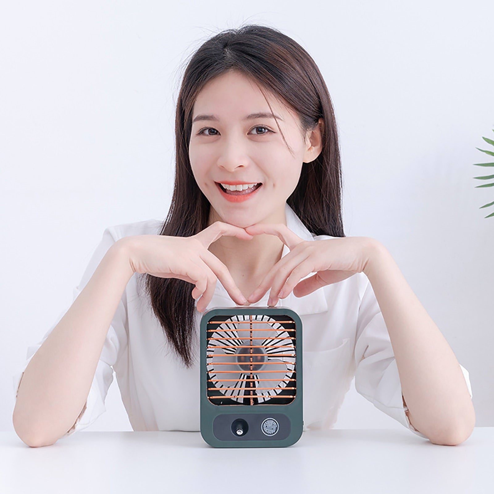 XMMSWDLA Portable Air Conditioner-300ml 1200Ah Rechargeable Personal Air Cooler with 3 Speeds , Quiet Mini Air Conditioner Fan, Desk Cooling Fan for Home, Bedroom, Travel, and Office