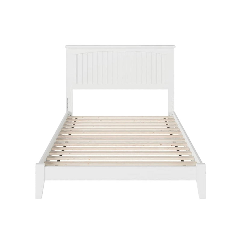 Leo & Lacey Farmhouse Solid Wood Full Panel Platform Bed in White