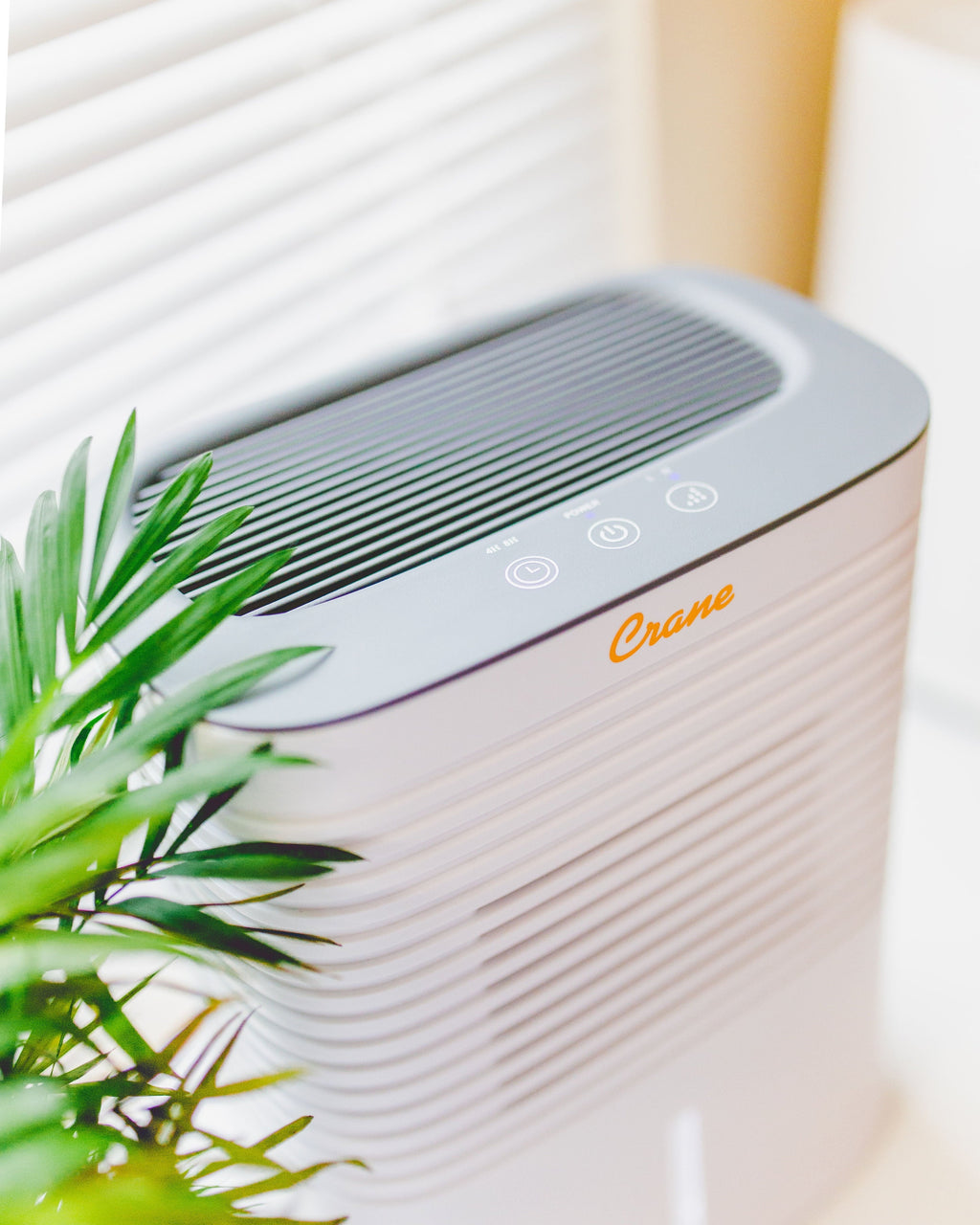 Crane 4 Pint Compact Portable Dehumidifier with 2 Settings for Small to Medium Rooms up to 300 sq. ft.