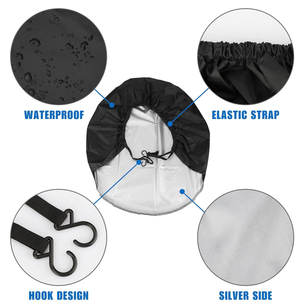 4pcs Wheel Tire Covers, EEEkit Waterproof Motorhome Wheel Covers for 30- 32inch Tire Diameters, UV Coating Tire Protectors Fit for RVs, Trailers, Campers, Cars, and Trucks