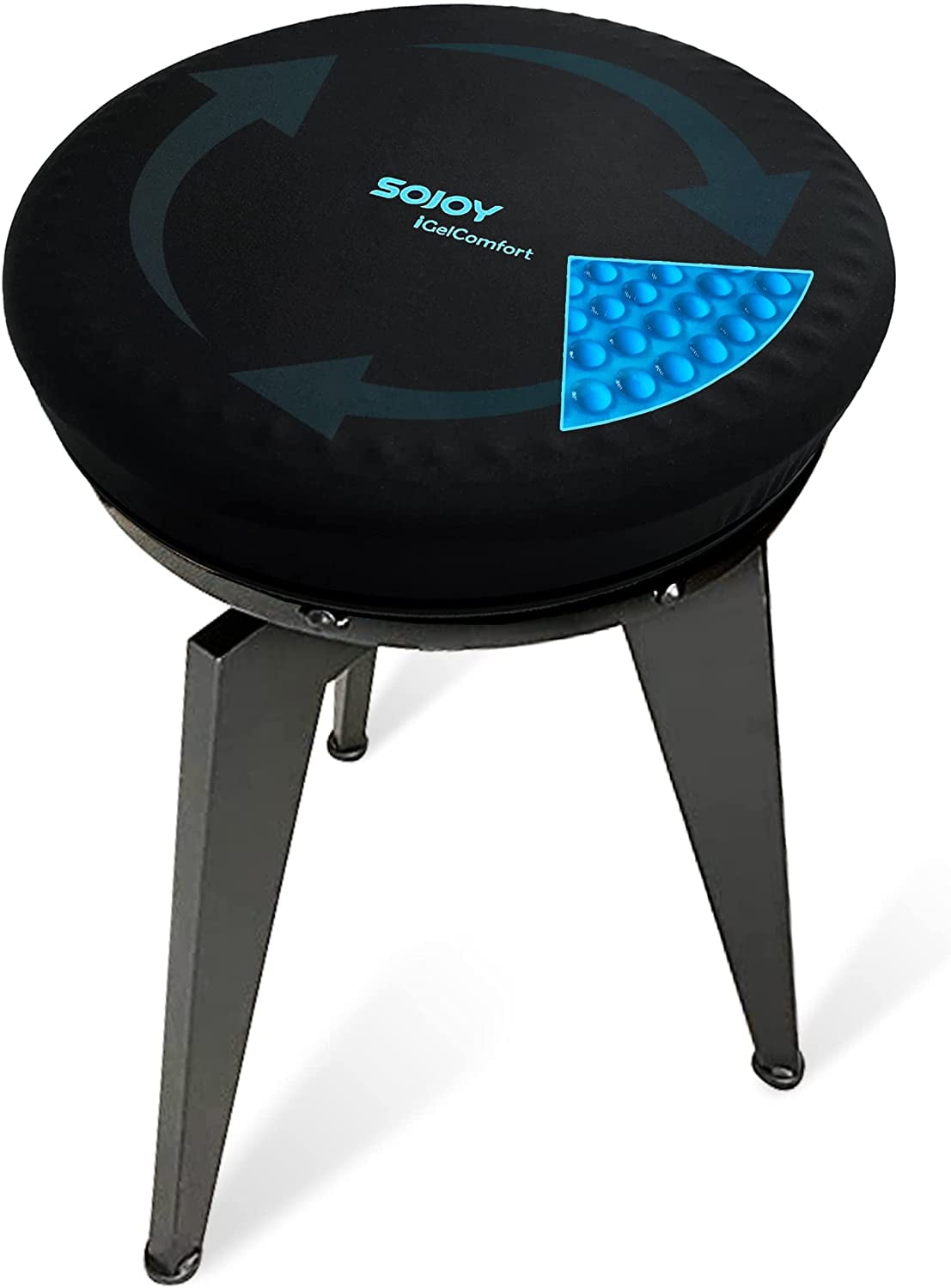 Sojoy Gel Swivel Car Seat Cushion Memory Foam Cooling  Cushion 360 Degree Rotating Chair Cushion For Car Home(15*15*2.5)