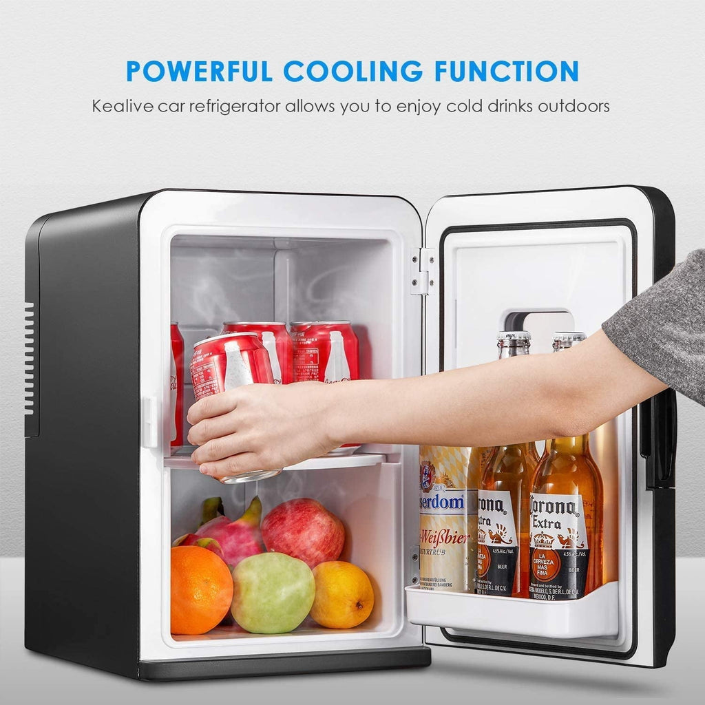 NORTHCLAN Mini Fridge, 15 Liter/33 Can Portable Cooler and Warmer Personal Refrigerator for Skincare, Food, Beverage, Medicine, Plugs for Home Outlet & 12V Car Charger Included, ETL Listed